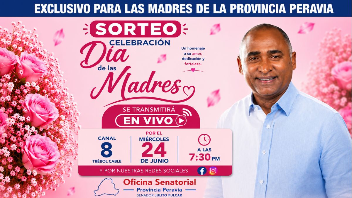 Oficina Senatorial de Peravia y Julito Fulcar Anuncian Gran Sorteo del Día de las Madres - Imagen